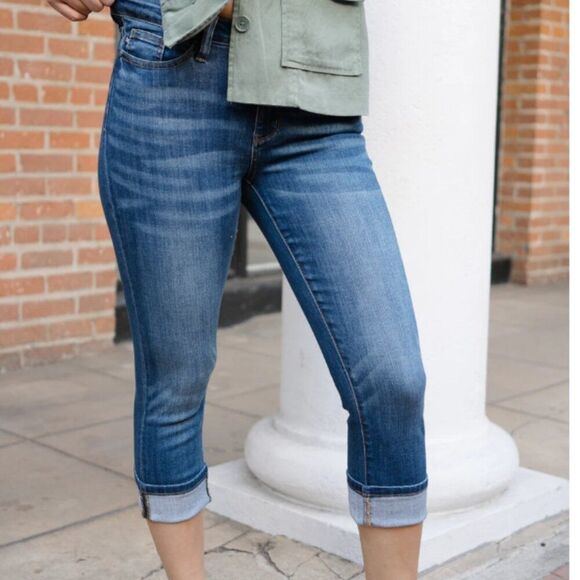 Judy Blue Dark Wash Capri Jeans Size 28 - Picture 6 of 10